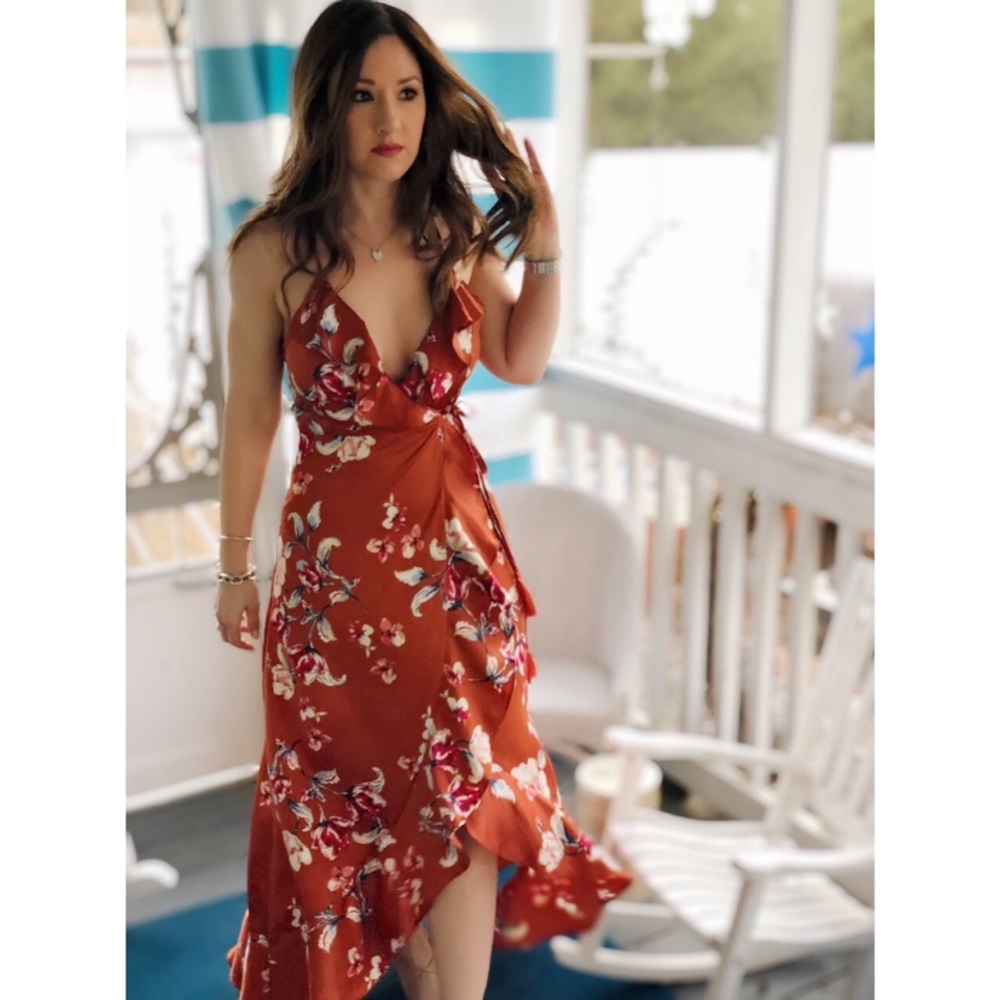 Floral wrap dress